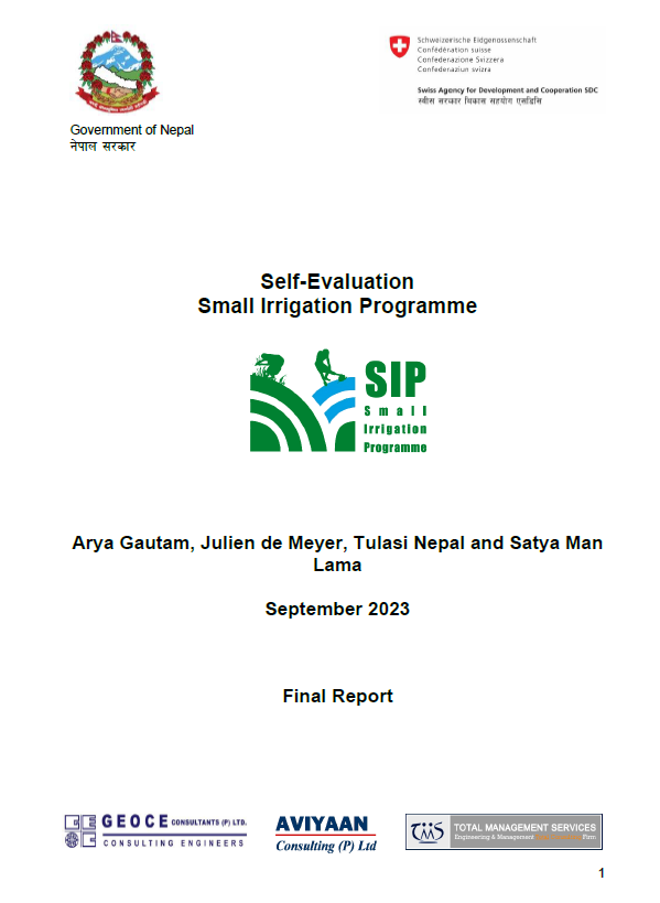 Self-Evaluation Small Irrigation Programme