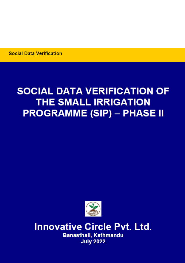 SOCIAL DATA VERIFICATION OF THE SMALL IRRIGATION PROGRAMME
